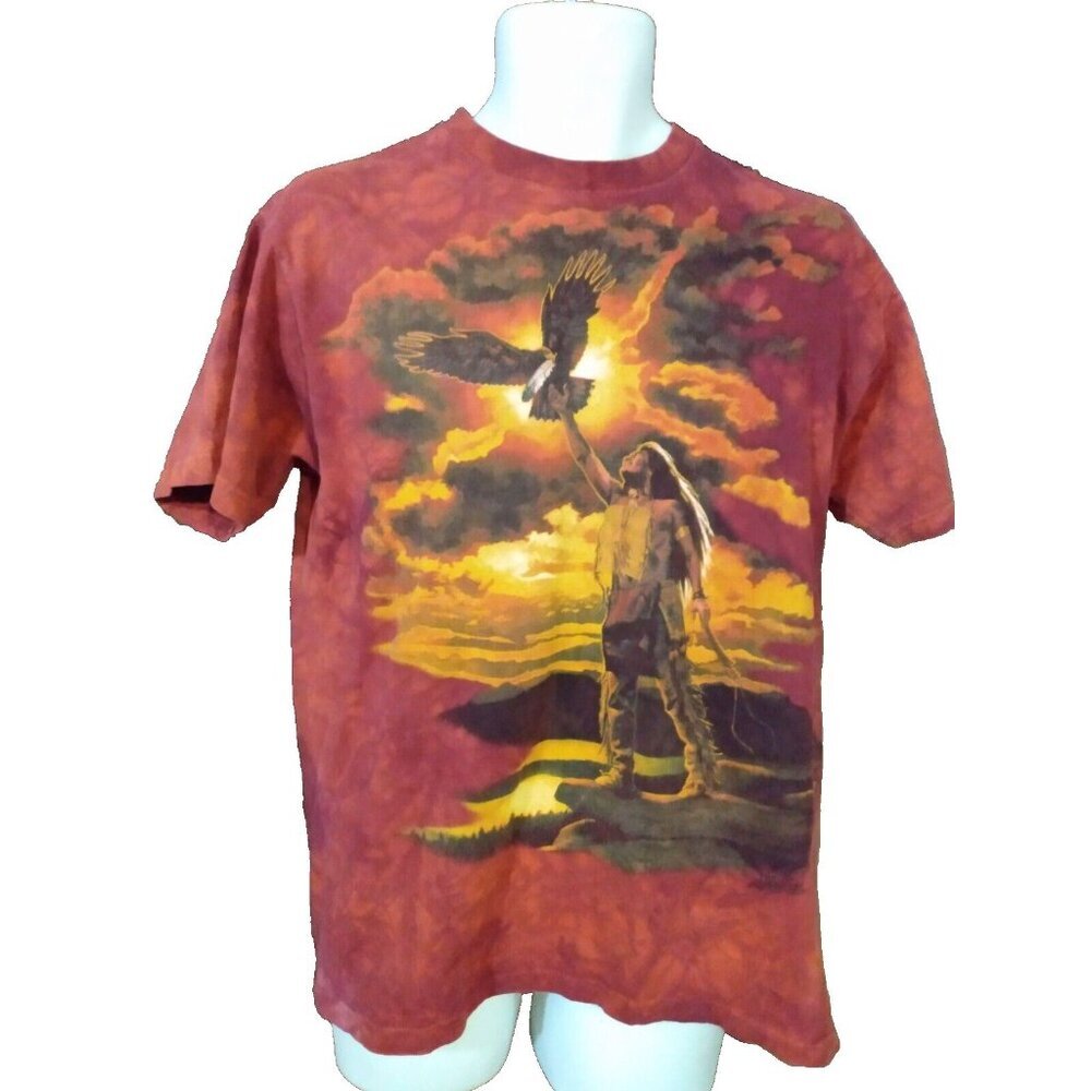 Vintage 90s The mountain Native American T Shirt Eagle Adult Medium
